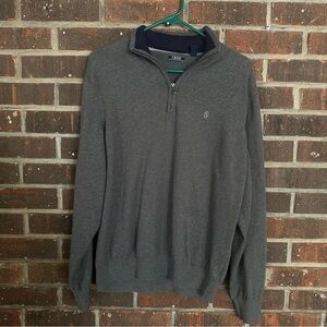 Izod Men's Charcoal Quarter Zip Sweater